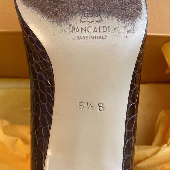 CROCO Pancaldi. Made in Italy. Kitten heel pumps. A classic WORN. Genuine croco - Picture 13 of 15